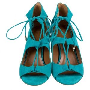 Aquazzura Suede Double T-strap Sandals